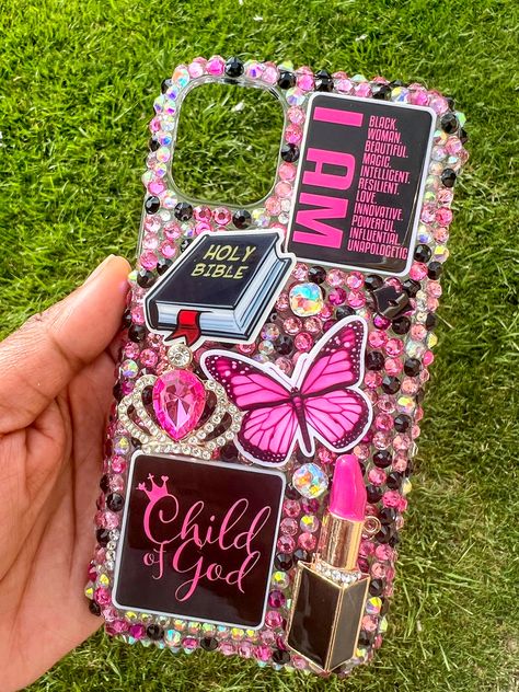 Get ready to slay with the "Girly Boss" iPhone 11 Phone Case! This stylish accessory is a must-have for all iPhone 11 owners. Stand out from the crowd and show off your unique style with this chic and durable phone case. Make a statement and embrace your inner boss with the Child of GOD iPhone bling case. All sales are final, so choose your model carefully! Customize Phone Case Ideas, Iphone Accessories Aesthetic, Iphone 11cases, Junky Cases, Nice Purses, Junk Case, Girly Boss, Iphone Cases Bling, Iphone 11 Phone