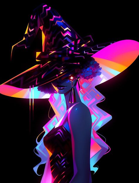 Prism Character Design, Neon Witch, Really Cool Drawings, Neon Aesthetic, Art Gallery Wallpaper, Witch Art, Graphic Design Fun, Character Design Animation, Character References