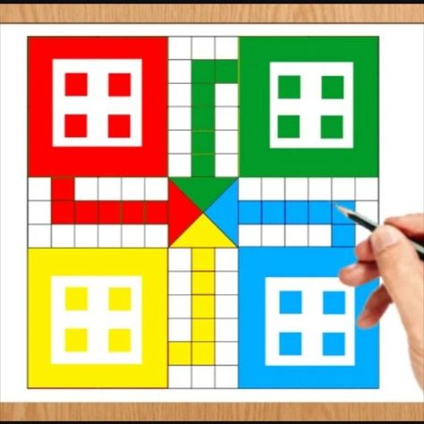 How to draw Ludo board game on paper | making LUDO game at home Ludo Board Game, Ludo Board, Ludo Game, Paper Games, Paper Making, School Games, Old Games, Game On, Poster Making