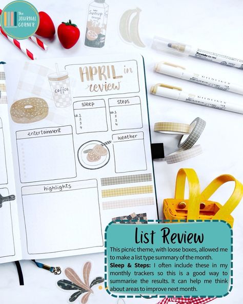 💡Month in Review Pages for your Bullet Journal 💡 ➡️ 𝗦𝗮𝘃𝗲 𝘁𝗵𝗶𝘀 𝘀𝗼 𝘆𝗼𝘂 𝗰𝗮𝗻 𝘁𝗿𝘆 𝗶𝘁 𝗹𝗮𝘁𝗲𝗿 At the end of each month it can be beneficial to evaluate and summarise your activities in a bullet journal monthly review page. This can include notes from any tracker pages, a record of things you have watched or read, even event highlights. I find it useful to allow space for thinking ahead to the following month and any goals I would like to achieve too. Swipe through to take a look at some example... Month In Review Bullet Journal, Bujo Monthly Review, Monthly Review Bullet Journal, Bullet Journal Monthly Review, Journal Monthly Review, Bullet Journal Review, Month In Review, Bullet Journal Monthly, Bullet Journal Month