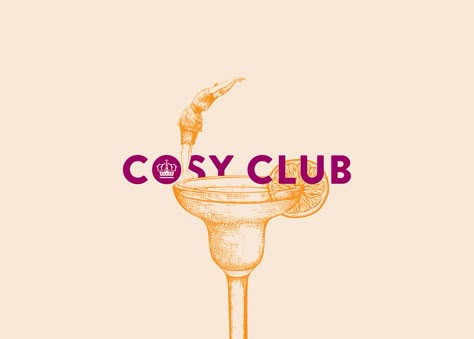 Cosy Club Restaurant Branding and Marketing Collateral · Fiasco Design Cocktail Club Logo, Vickie Blue, Pre Made Cocktails, Bar Logo Design Ideas, Bar Graphic Design, Wine Bar Logo, Chicken Restaurant Logos, Koala Logo, Drink Branding