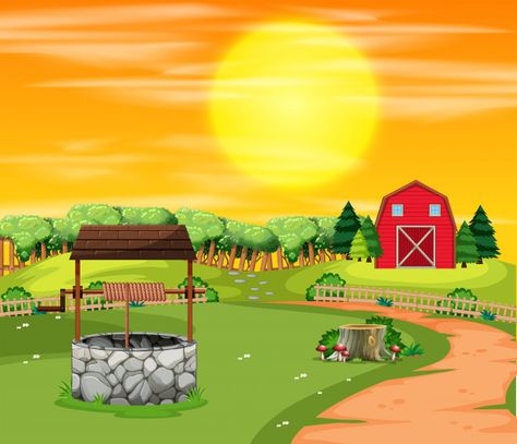 Farmland Landscape, Nature Cartoon, Farm Cartoon, Forest Cartoon, 2d Character Animation, Cartoon Sea Animals, House Green, Art Deco Paintings, Photoshop Backgrounds Backdrops