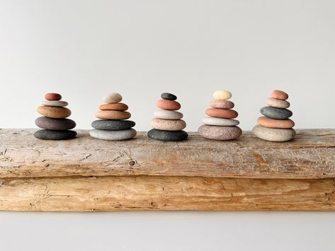 Small decor objects, boho bedroom decor for shelf, meditation decor, office desk decor, zen stones, mindfulness gift, stress relief gifts Cairn Stones, Office Zen Garden, Boho Shelf Decor, Beachy Room Decor, Zen Stones, Stone Cairns, Garden Rocks, Japandi Art, Shelf Decor Bedroom