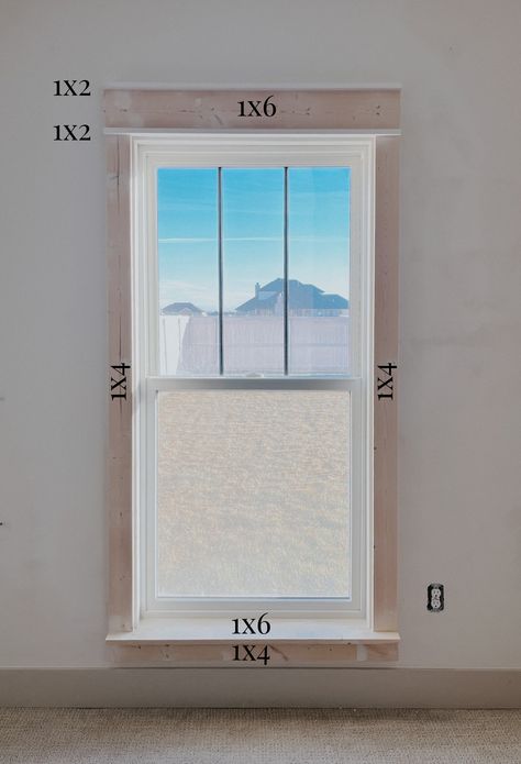 Easy DIY Window Trim: Upgrade Your Windows Without Miter Cuts! - Tapia Home Co Window Casing Diy, Trim Around Windows Interior, Trim Out Windows, Simple Window Trim, Molding Around Windows, Modern Window Trim, Diy Window Frame, Farmhouse Window Trim, Window Framing