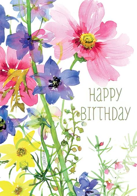 Fun Birthday Greetings, Flower Happy Birthday Card, Happy Birthday Wishes With Flowers, Beautiful Happy Birthday Wishes, Birthday Card Wishes, Happy Birthday Flowers, Happy Birthday For Her, 1 Anniversary, Beautiful Happy Birthday