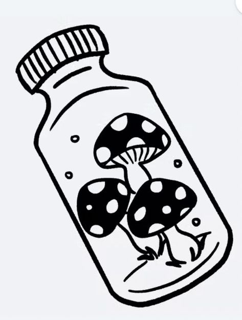 Amanita Tattoo, Amanita Mushroom, Trippy Drawings, Mushroom Drawing, Magic Potion, Small Drawings, Easy Doodles Drawings, Cute Doodles Drawings, Doodle Art Designs