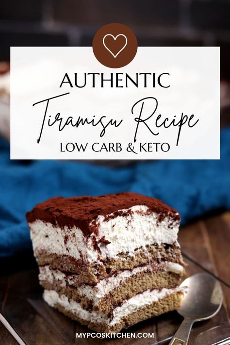 This authentic keto tiramisu recipe is gluten free and sugar free. It uses its own homemade cake sponge instead of lady fingers! Low Carb Tiramisu, Keto Tiramisu, Homemade Tiramisu, Mascarpone Filling, Ketogenic Desserts, Tiramisu Dessert, Low Carb Cake, Keto Sweets, Tiramisu Cake