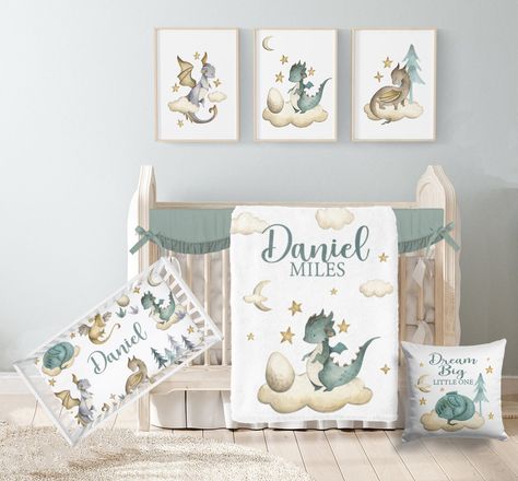 Baby Boy Crib Bedding Sets, Dragon Blanket, Boys Crib Bedding Sets, Dragon Nursery, Baby Boy Crib Bedding, Baby Boy Cribs, Boys Crib, Nursery Set, Gender Neutral Nursery