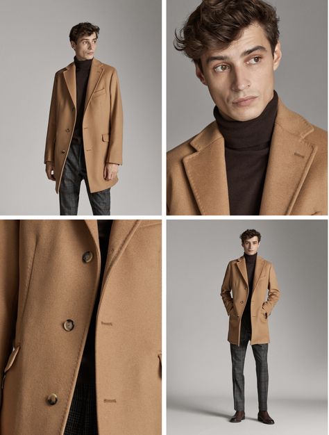 Cargo Outfit Men, Turtle Neck Outfit Men, Camel Wool Coat, Cargo Outfit, Mens Wool Coats, Turtle Neck Men, Turtleneck Outfit, Trench Coat Style, Coat Men