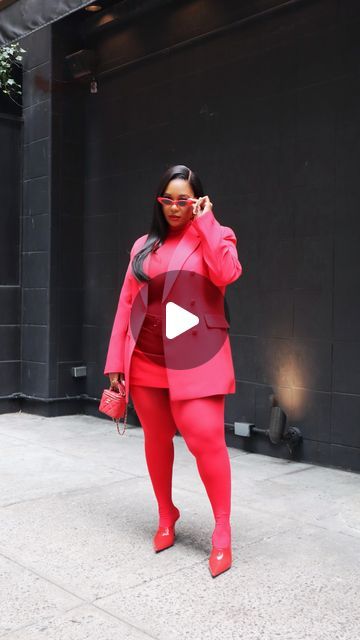 •••Brittany••• on Instagram: "RED ♥️; a woman dressed in red will be certainly noticed. Wearing red she is expressing character, independence, strength, and determination! 

The full look is linked in my bio, under shop, my outfits, and my LTK! 

also, I have a full video on my hair! Check out the link in my bio 😘" Red Outfits For Women Classy, Monochromatic Red Outfit, Red On Red Outfit, Pink And Red Outfit, Brim Hat Outfit, All Red Outfit, Red Outfits For Women, Red Outfit Ideas, Red Outfits