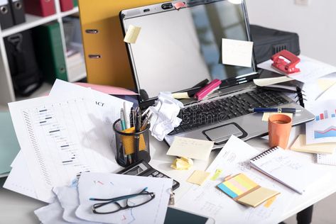 Messy and cluttered desk. Messy and cluttered office desk , #Affiliate, #cluttered, #Messy, #office, #desk #ad Messy Desk, Organizational Behavior, Clutter Free Home, Car Cleaning Hacks, Good Essay, Declutter Your Home, Clutter Free, Simple Tricks, Distance Learning