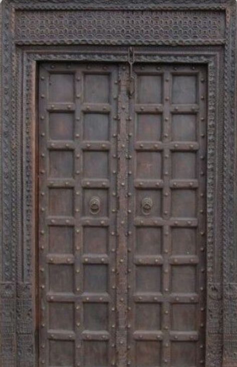 Rustic Wood Doors, House Main Door Design, Main Entrance Door Design, Wooden Front Door Design, Wooden French Doors, Wooden Main Door, Wooden Main Door Design, Temple Design For Home, Indian Doors