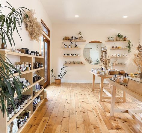 Wellness Shop Design, Self Care Boutique, Holistic Office Space, Holistic Store Ideas, Spiritual Store Ideas, Holistic Salon, Holistic Office, Healing Room Ideas, Small Shop Interior