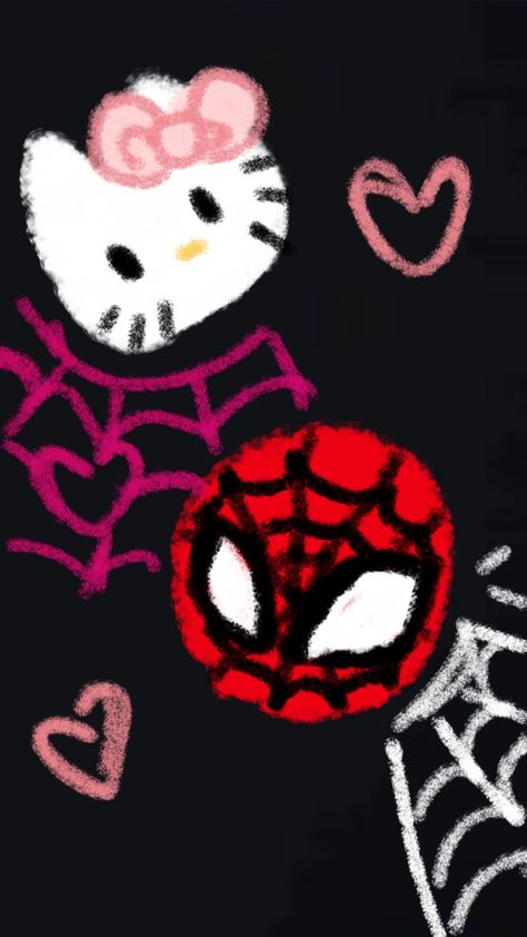 Hello Kitty And Spiderman, Hello Kitty Wallpaper Hd, Pink Wallpaper Hello Kitty, Images Hello Kitty, Spiderman Art Sketch, Walpaper Hello Kitty, Ipad Wallpapers, Image Swag, Kitty Drawing