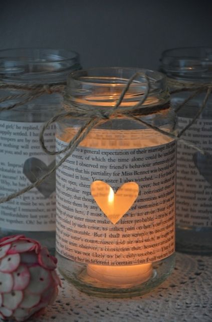 Diy Jars Ideas, Jar Lanterns, Diy Lanterns, Jar Diy, Craft Club, Recycled Crafts, Book Page, Handmade Wedding, Weihnachten Dekoration