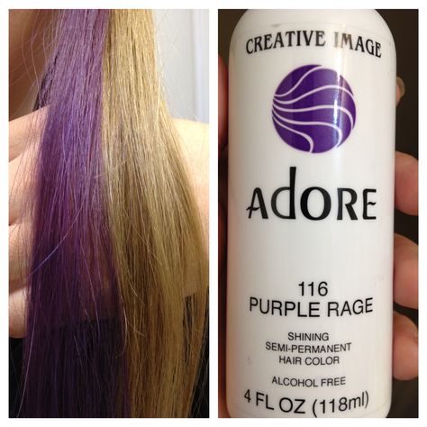 Creative Image Adore 116 Purple rage Adore Purple Hair Dye, Adore Hair Color, Best Purple Hair Dye, Manic Panic Purple, Color Locs, Purple Hair Dye, New Hair Look, Dyed Hair Purple, Semi Permanent Hair Color