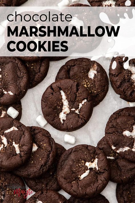 Gluten Free Hot Chocolate Cookies, Hot Chocolate Cookies With Marshmallows, Marshmallow Cookie Recipes, Cookies Gooey, Gluten Free Hot Chocolate, Chocolate Chip Marshmallow Cookies, Chocolate Marshmallow Cookies, Marshmallow Cookies, Cookie Plate