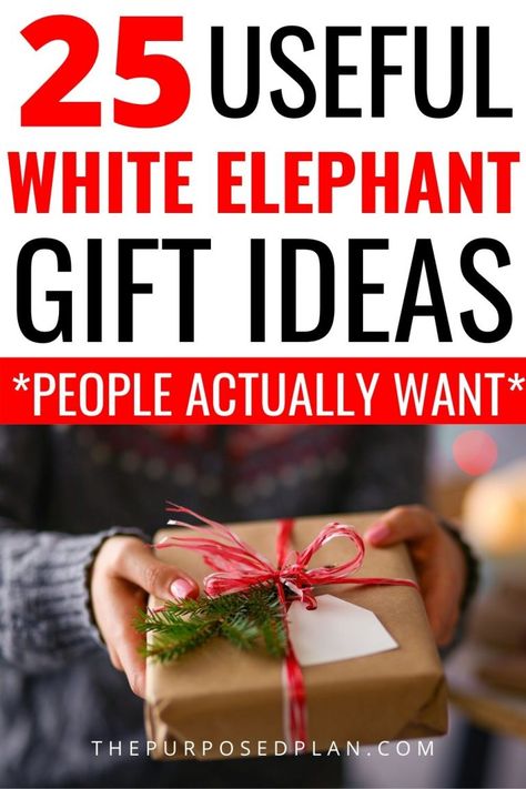 25 Useful White Elephant Gift Exchange Ideas Everyone Will Fight For - The Purposed Plan White Elephant Gifts For Work, Work White Elephant, Chinese Gift Exchange, Work Gift Exchange, Happy Money Saver, Gift Exchange Ideas, White Elephant Christmas, Family Gift Exchange, Yankee Swap Gift