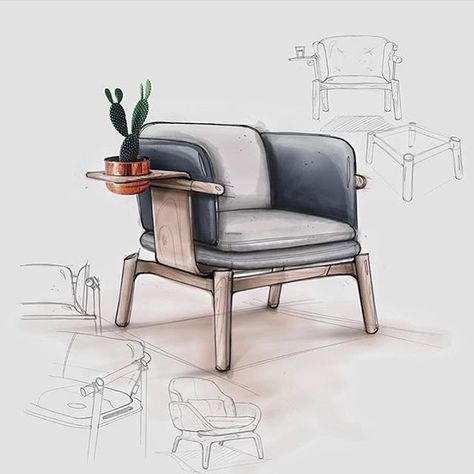 Interior Design Sketchbook, Furniture Sketch, Coffee Chairs, Furniture Design Sketches, Interior Architecture Drawing, Interior Design Drawings, Interior Design School, Small Accent Chairs, 3d Interior Design