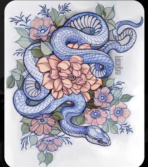 Snake Art Tattoo Design, Neo Traditional Rib Tattoo, Snake Color Tattoo, Asian Snake Tattoo, Color Snake Tattoo, Colorful Snake Tattoo, Neotraditional Snake Tattoo, Neo Traditional Snake Tattoo, Snake Tattoo Color