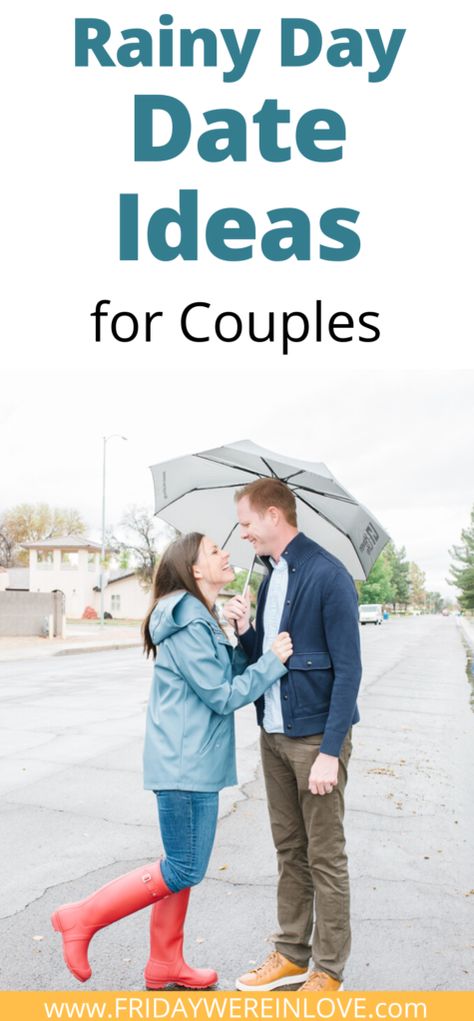 Tons of rainy day date ideas you can do inside, outside, at home, and out on the town that aren't movies! Embrace the rain with these date ideas! #dateideas #fridaywereinlove Rainy Day Date Ideas, Rainy Day Dates, Rainy Day Photos, Couples Game Night, Date Ideas For Couples, Winter Date Ideas, Marriage Inspiration, Date Ideas For New Couples, Relationships Tips