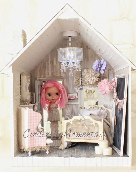 Blythe Dollhouse, Blythe House, Fantasy French, Custom Dollhouse, Colorful Dresser, Cinderella Moments, Doll Furniture Diy, Home Cottage, Dolls House Interiors