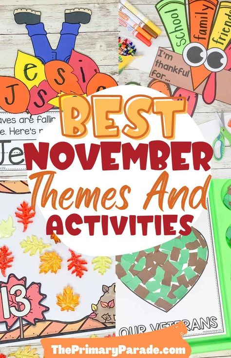 Nov Preschool Themes, November Preschool Themes Lesson Plans, Family Themed Activities For Preschool, November Themes For Preschool, Veterans Day Crafts For Kids, November Crafts Preschool, November Preschool Themes, Thanksgiving Learning Activities, Thanksgiving Preschool Theme