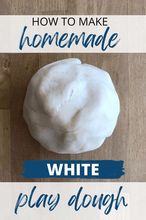 How to Make Homemade White Play Dough - Full Bloom CreativityFull Bloom Creativity How To Make Playdoh, White Playdough, Playdough Ideas, Snow Dough, 1st Grade Crafts, Play Dough Recipe, Dough Ideas, Homemade Playdough Recipe, Kids Allergies