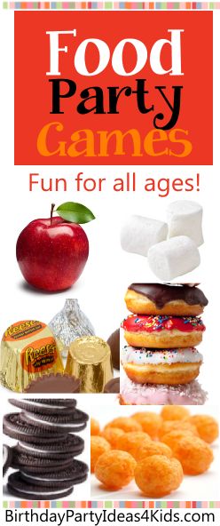 Food Games For Kids, Birthday Ideas For Teens, Eating Games, 1st Birthday Party Games, Party Food For Adults, Carnival Games For Kids, Fun Sleepover Games, Dinner Party Games, Sunday School Games