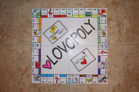 liifewithanna: LOVOPOLY Diy Valentines Gifts For Him, Valentines Gift For Boyfriend, Bday Gifts For Him, Surprise Gifts For Him, Thoughtful Gifts For Him, Romantic Gifts For Him, Monopoly Board, Valentine Gifts For Girlfriend