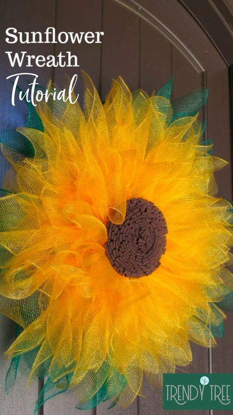 Want to make a sunflower wreath? We have the supplies you need to make this stunning sunflower wreath...or a flower wreath in any other color! Watch the full video tutorial on our blog! Easter Diy Kids, Sunflower Paper Craft, Easter Crafts Diy Kids, Crafts Wreaths, Sunflower Paper, Burlap Flower Wreaths, Sunflower Crafts, Preschool Tracing, Diy Easter Gifts