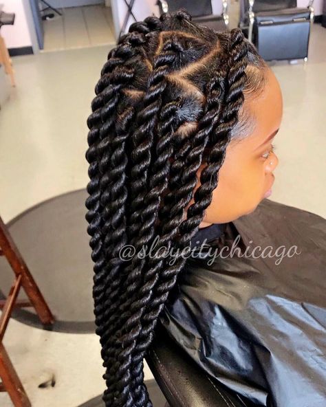 😩😩😩😍😍😍😍😍🔥🔥🔥Jumbo Havana Twist #protectivestyles #appointsmentsavalible #fauxlocs #chicagobraider #goddesslocs #havanatwist #jumbotwists Thick Cornrows, Jumbo Havana Twist, Big Cornrows Hairstyles, Havana Twist Hairstyles, Havana Twist Braids, Marley Twist Hairstyles, Cornrows Hairstyles, Weave Ponytail Hairstyles, Braided Hairstyles For Black Women Cornrows