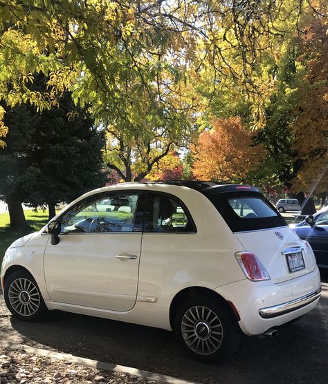 Fiat 500 White, Fiat 500 Cabrio, Fiat 500 Car, Fiat 500c, Car Deco, Fiat Cars, Girly Car, Car Goals, Getaway Car