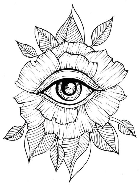 Tattoo Line Art, Art Du Croquis, Art Flash, Tattoo Line, Kunst Tattoos, Eye Sketch, Blossoms Art, Desenho Tattoo, Seeing Eye