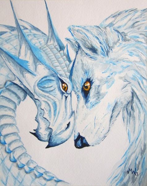 Dragon and Wolf Dragon Wolf, Kunst Tattoos, Dragon Tattoo Designs, Dragon Pictures, Wolf Tattoos, Wolf Tattoo, White Dragon, Dragon Artwork, Dragon Drawing