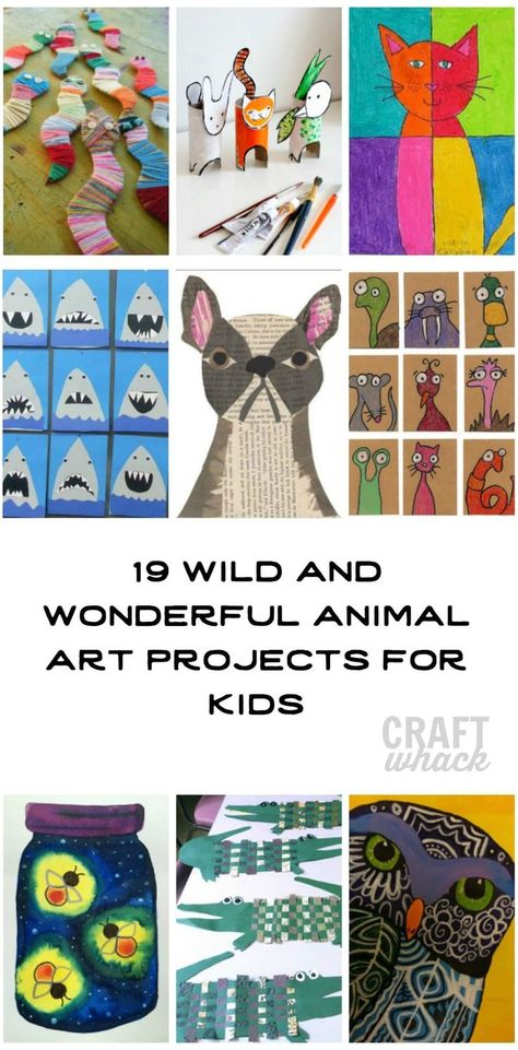 animal art projects for kids #kidsart Animal Art Projects For Kids, Animal Art For Kids, Animal Art Projects, Art Activities For Toddlers, Art Projects For Kids, Kids Projects, Elementary Art Projects, Kindergarten Art, School Art Projects