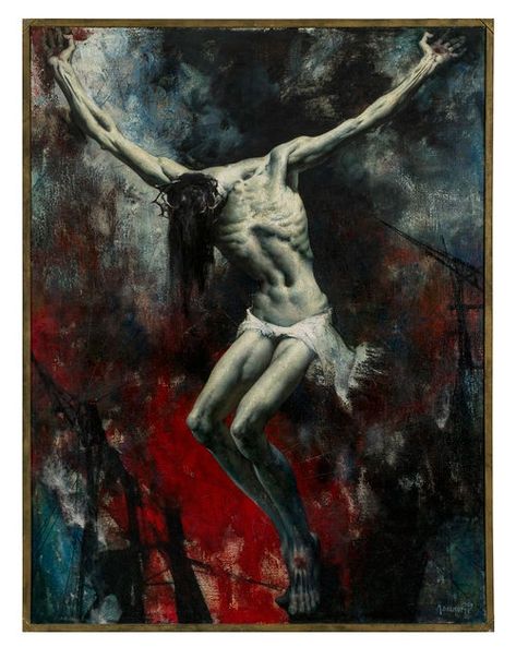 Allegory Inventory — ANFA, INC Crucifixion Art, Modern Church, Crucifixion Of Jesus, Painting Words, Jesus Painting, Stylish Art, Church History, Biblical Art, Jesus Images