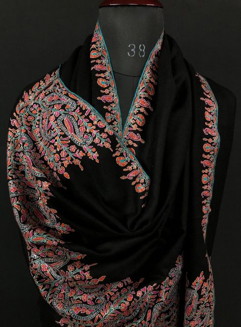 Buy Floral Pashmina Cyber Monday Moonless Night Kani Kar online on Etsy India. Shop for handmade, vintage and unique Shawl Pins items from MehrajCraftsBoutique online on Etsy Kashmiri Shawls Pashmina, Unique Shawl, Embroidery Paisley, Dupatta Styling, Moonless Night, Kashmiri Shawls, Cashmere Pashmina, Shawl Pins, Pashmina Shawl