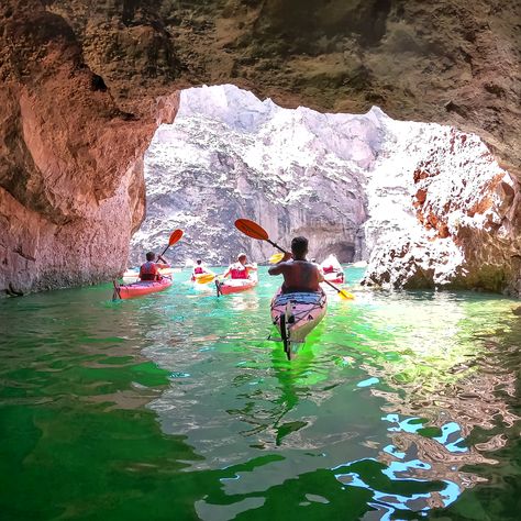 Green waters and the indirect sunlight make for great picture opportunities. Tandem Kayaking, Las Vegas Resorts, Boulder City, Lake Mead, Kayak Adventures, Hoover Dam, Kayak Tours, Kayak Trip, Colorado River