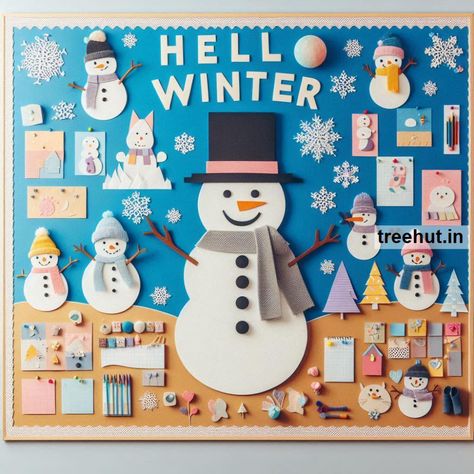 Child Art, Free Coloring Pages, Craft, Clipart, Art Ideas, Gardening at Treehut.in Snowman Classroom Decorations, Snowman Bulletin Board Ideas, Bird Bulletin Boards, Snowman Bulletin Board, Craft Clipart, Holiday Bulletin Boards, Halloween Bulletin Boards, Hallway Displays, Decor Hallway