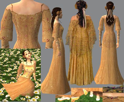 Mod The Sims - Padme's Picnic Gown Sims 4 Cc Star Wars Padme, Padme Amidala Sims 4 Cc, Sims 4 Padme Cc, Star Wars Sims 4, Sims 4 Cc Star Wars, Sims 4 Star Wars Cc, Sims 4 Star Wars, Star Wars Padme, Sims Games