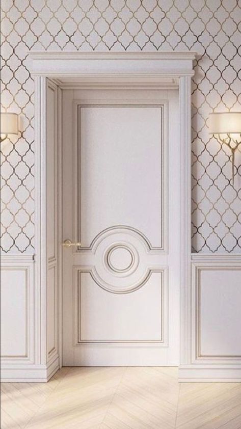 Interior Door Painting Ideas, Home Door Design Modern, Modern Classic Interior Design Living Room, Interior Door Painting, Door Painting Ideas Bedroom, Door Paintings, Classic Interior Design Living Room, Modern Classic Interior Design, Popular Home Decor