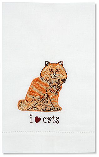 Rescue Me Now Orange Tabby Cat Tea Towel, 11 by 7-Inch, Embroidered Cat Tea Towel, Hand Painted Cat, Orange Tabby Cats, Spoon Rests, Orange Tabby, Tabby Cat, Me Now, Dish Towels, Tea Towel