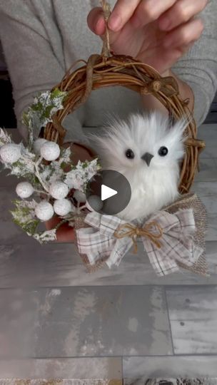 7.4K views · 494 reactions | Winter Owl Wreath | Finally getting a little energy back and this sweet, simple craft was just what I needed to get me back in the swing of things. I mean who could look at... | By A Rustic Stitch | Facebook Christmas Owl Wreath, Owl Wreath, Owl Wreaths, Winter Owl, Owl Crafts, Simple Craft, The Swing, Owls, Easy Crafts