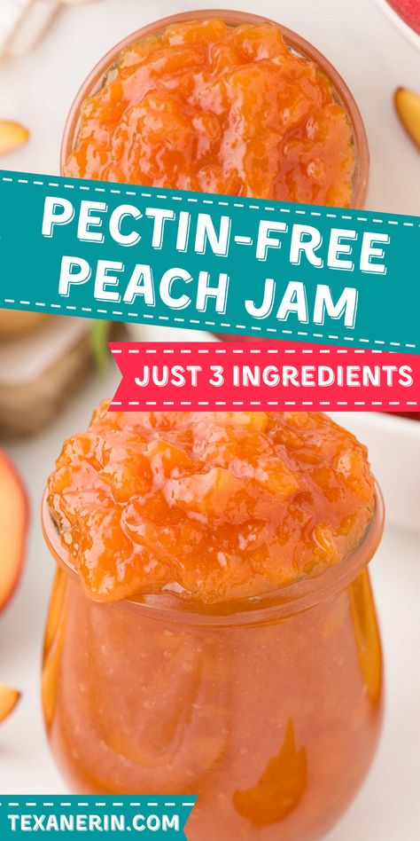 Peach Jam With Honey, Peach Refrigerator Jam, Peach Marmalade Recipe, Peach Jam Recipe Without Pectin, Peaches Recipes, Peach Freezer Jam, Peach Jam Recipe, Vegan Peach, Spices Recipes