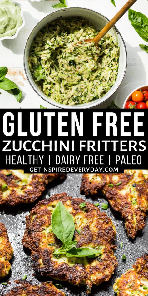 Gluten Free Dairy Free Zucchini Recipes, Whole 30 Zucchini Recipes, Gf Zucchini Recipes, Dairy Free Zucchini Recipes, Dairy Free Zucchini Fritters, Zucchini Fritters Paleo, Paleo Turkey, Keto Veggies, Paleo Zucchini