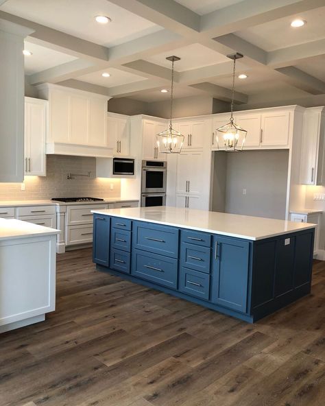 Smokey Blue Kitchen Island, Top White Bottom Blue Cabinets, Smokey Blue Sherwin Williams Cabinets, Sw Smokey Blue Cabinets, Sherwin Williams Smokey Blue Cabinets, Sherwin Williams Smoky Blue Cabinets, Smoky Blue Sherwin Williams Cabinets, Sw Smoky Blue Cabinets, Different Color Island In Kitchen