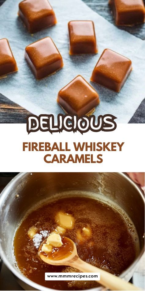 Add some spice to your Christmas with Fireball Whiskey Caramels! These sweet, buttery caramels make perfect holiday candy gifts or party treats. Save this must-try recipe now! Cinnamon Whiskey, Fireball Whiskey, Vanilla Fudge, Candy Recipe, Peanut Butter Balls, Chocolate Dessert Recipes, Christmas Food Desserts, Holiday Candy, Homemade Caramel