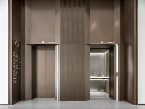 Lift Lobby Design, Elevator Lobby Design, Residential Lobby, Minimal Modern Design, Fabric Covered Walls, Elevator Interior, Elevator Lobby, Lobby Interior Design, Elevator Design