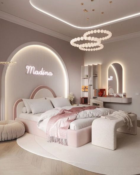 Simple Bedroom Ideas For Small Rooms, Luxury Kids Bedroom, Diy Room Decor For Teens, Modern Kids Bedroom, Pink Room Decor, Interior Design Your Home, Kids Bedroom Inspiration, Modern Luxury Bedroom, Dekorasi Kamar Tidur